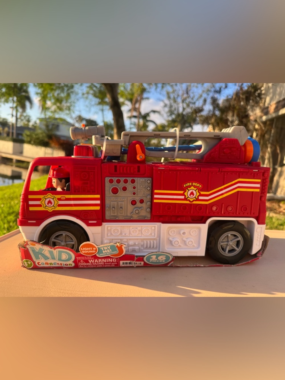 Kid Connection Red Fire Truck Toy with Lights & Sounds